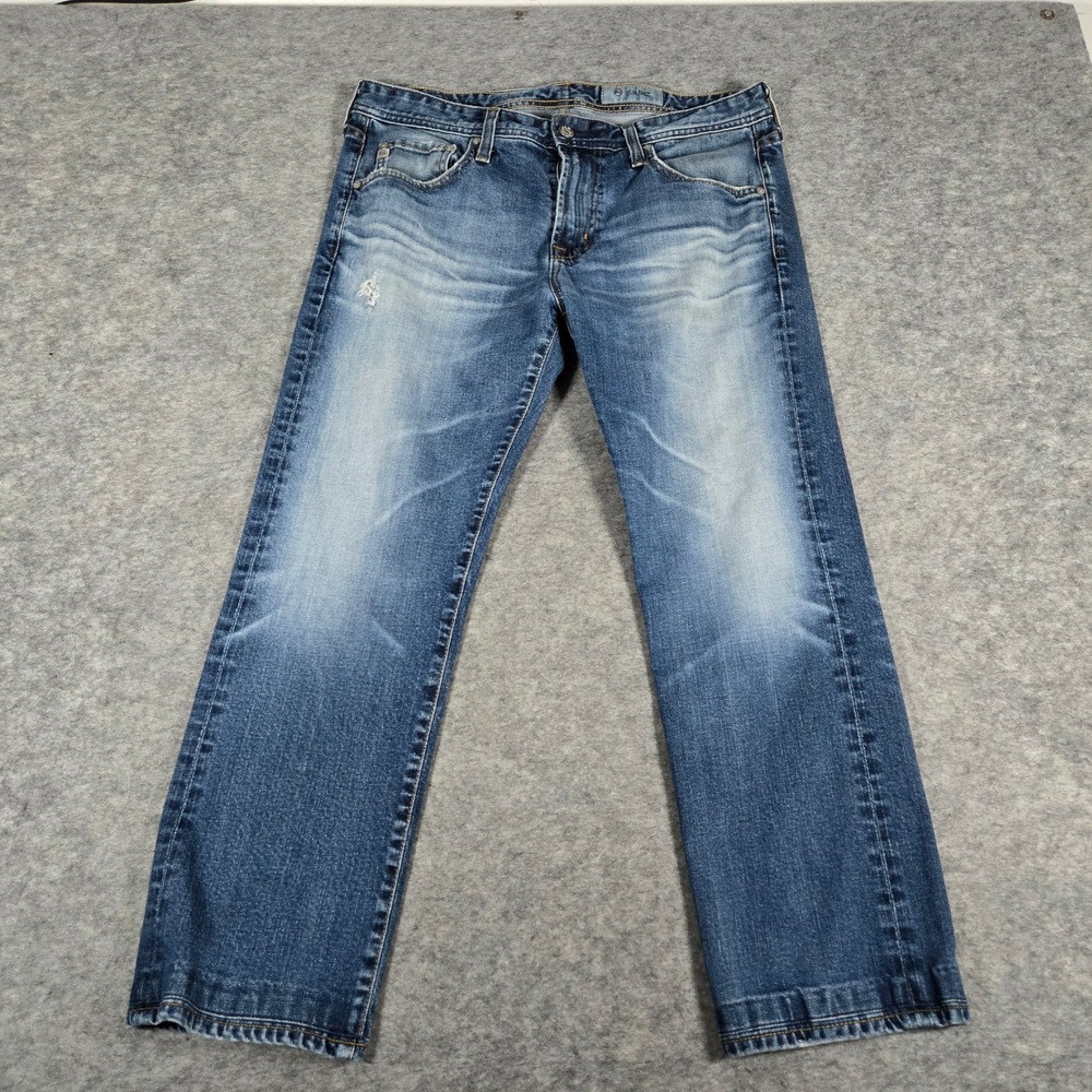 AG Mens Blue Matchbox Slim Straight Jeans 34